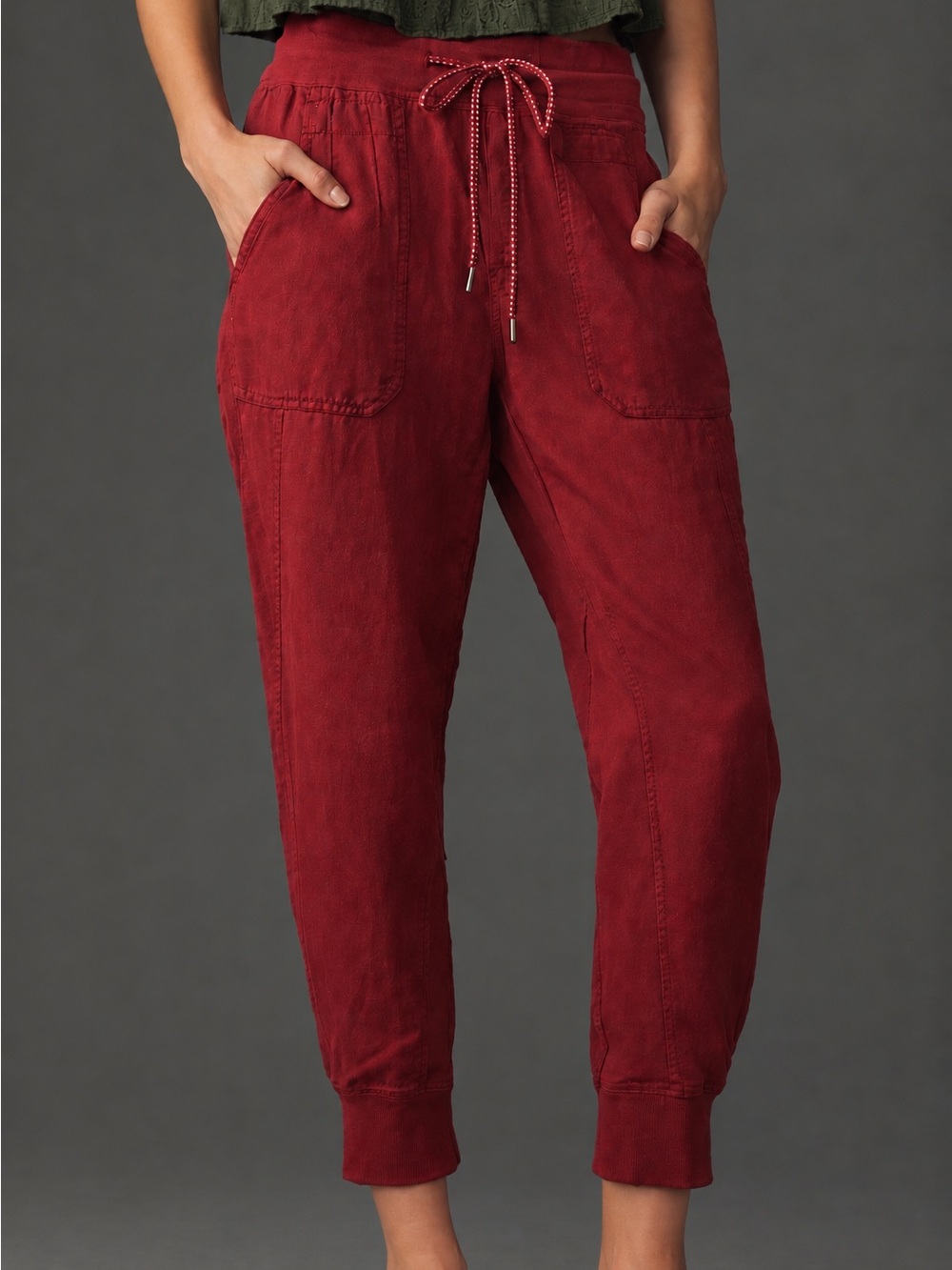 PILCRO The Nomad Drawstring Jogger Pants - Rust color- Anthropologie